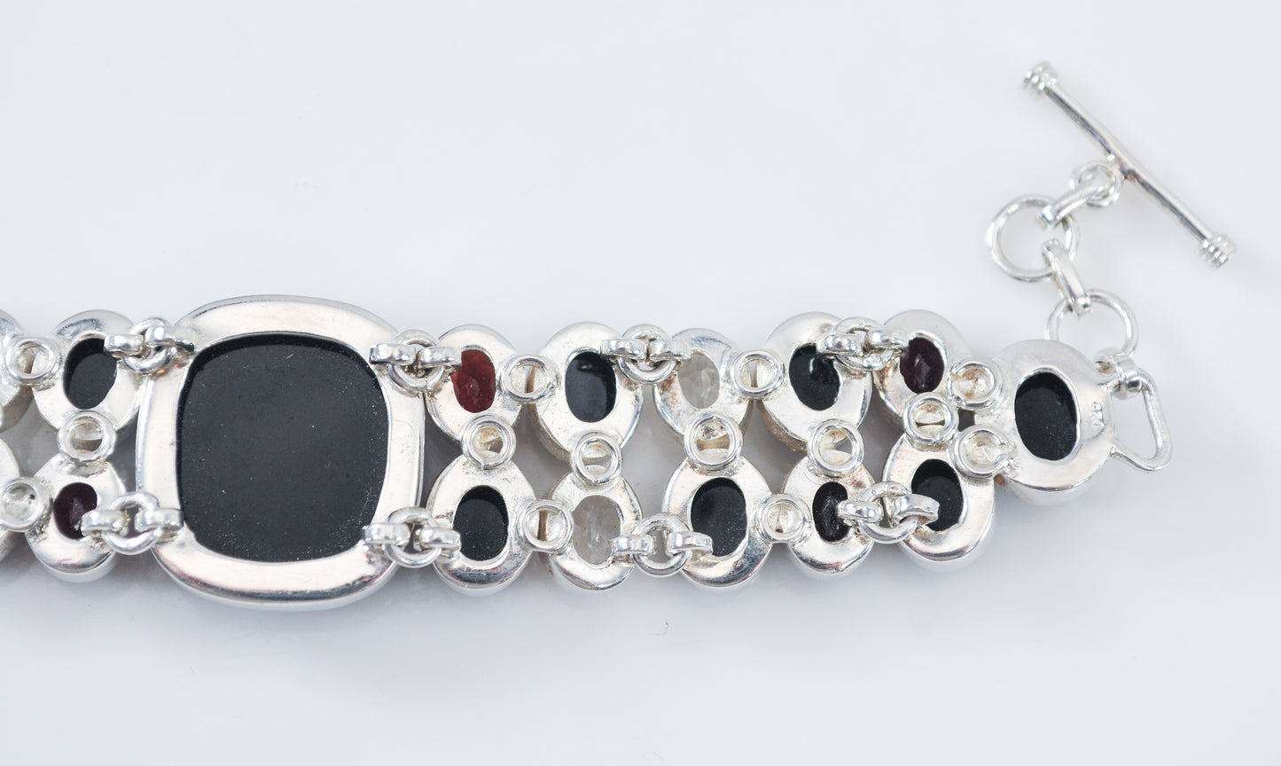 Statement Sterling Silver Gemstone Bracelet
