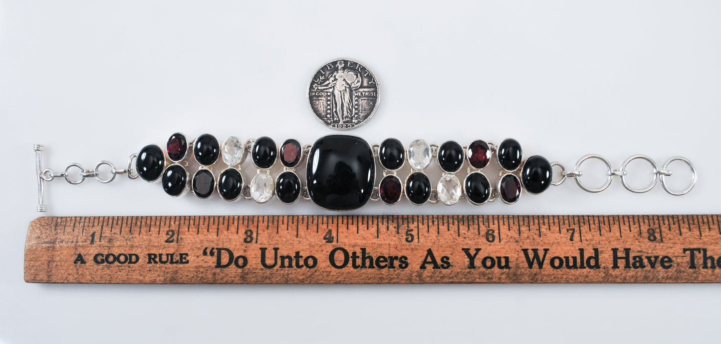 Statement Sterling Silver Gemstone Bracelet