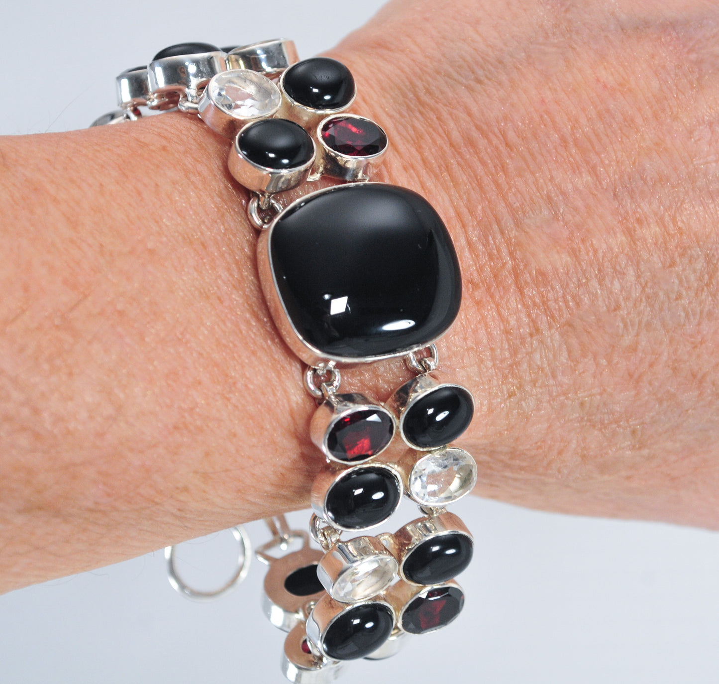 Statement Sterling Silver Gemstone Bracelet
