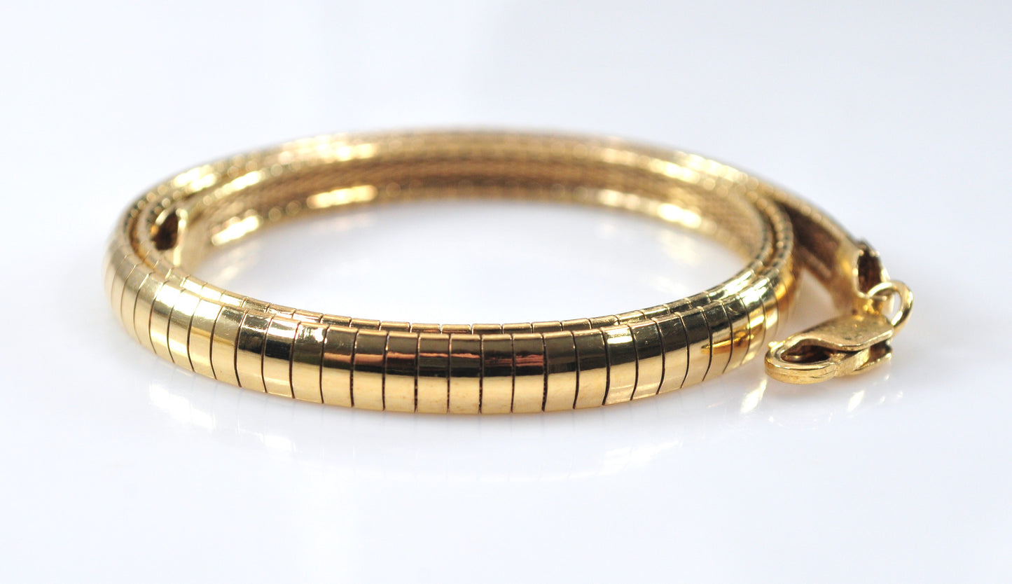 Milor 925 Italy Gold over Sterling Silver 5.5mm Omega Necklace