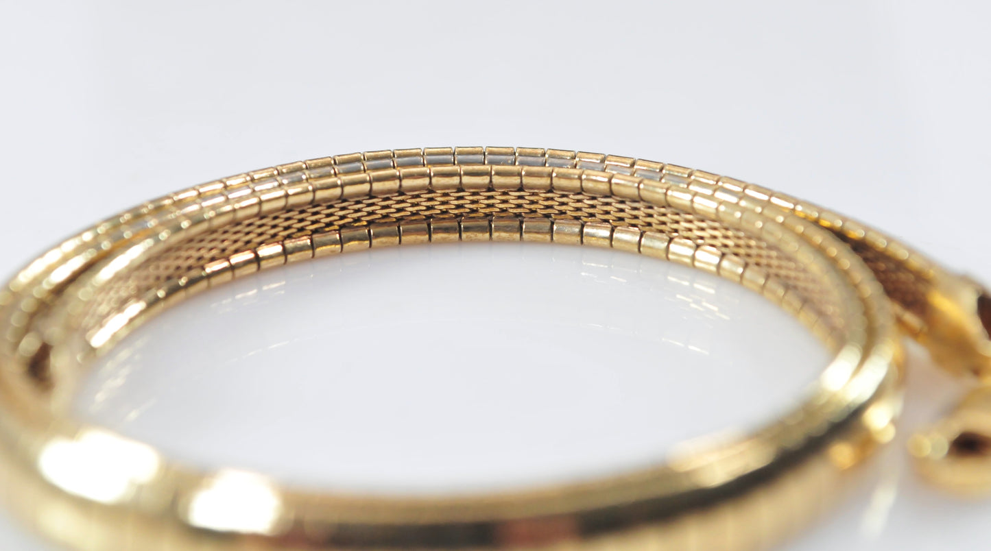 Milor 925 Italy Gold over Sterling Silver 5.5mm Omega Necklace