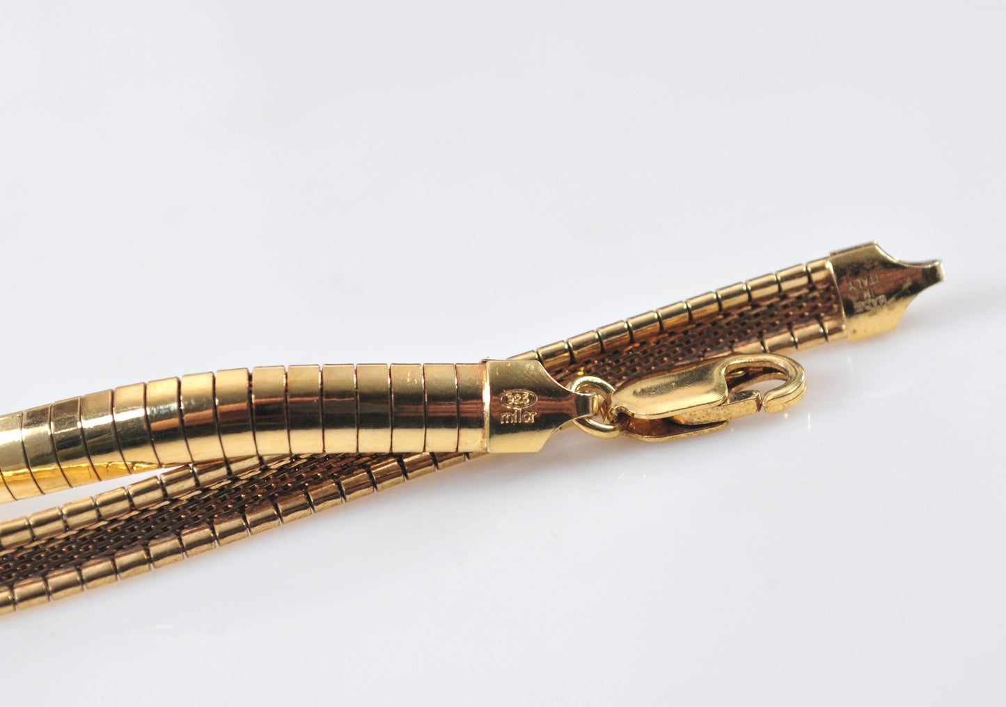 Milor 925 Italy Gold over Sterling Silver 5.5mm Omega Necklace