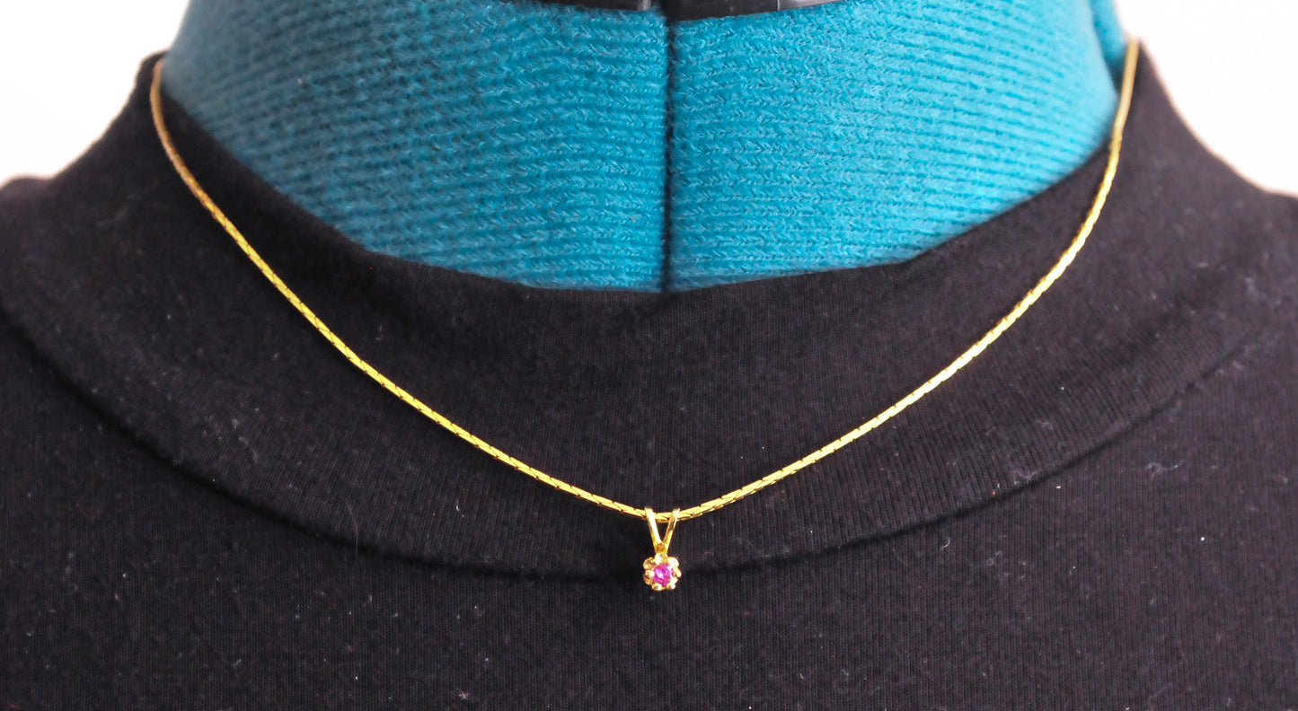 Vintage Gold Filled Genuine Ruby Choker Necklace