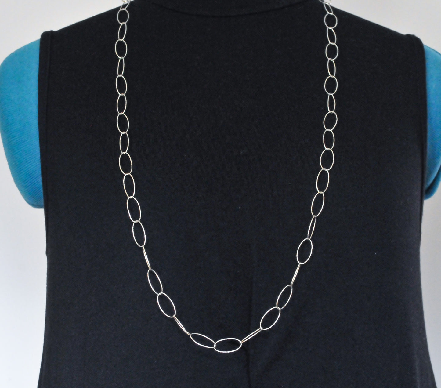 925 Italy Long Sparkle Loop Necklace