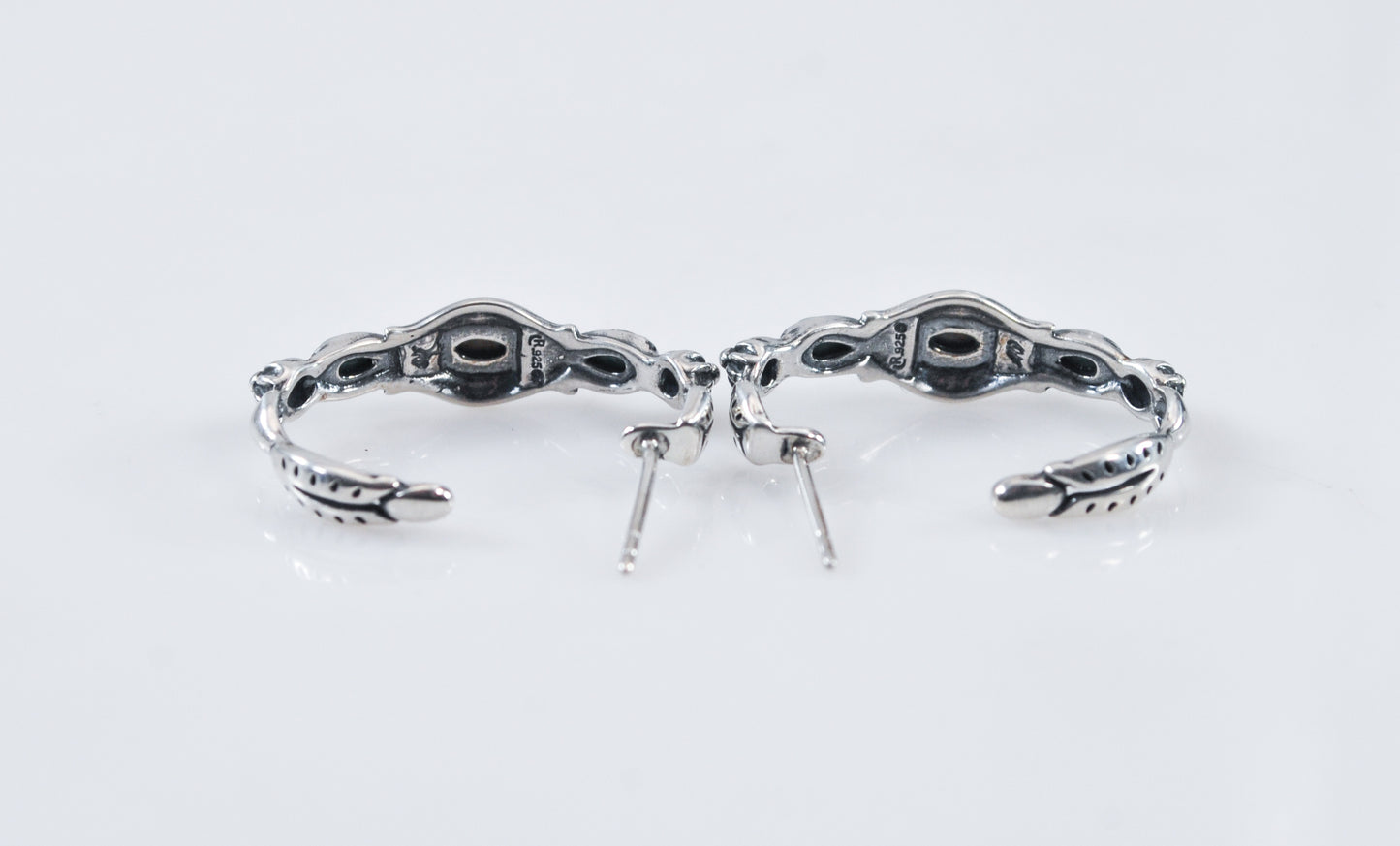 Carolyn Pollack Relios Sterling Silver Half Hoop Earrings