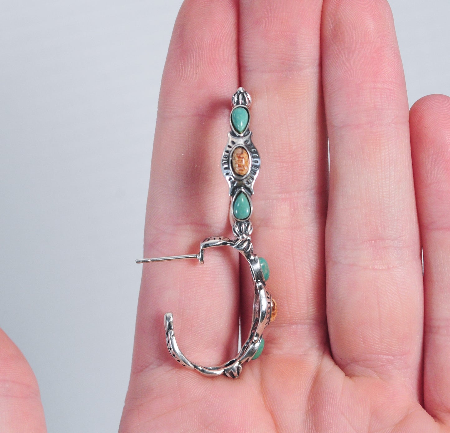 Carolyn Pollack Relios Sterling Silver Half Hoop Earrings