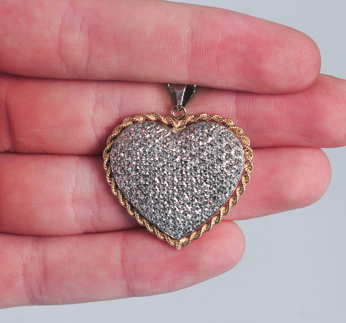 AU 925 14K Gold Heart Pendant