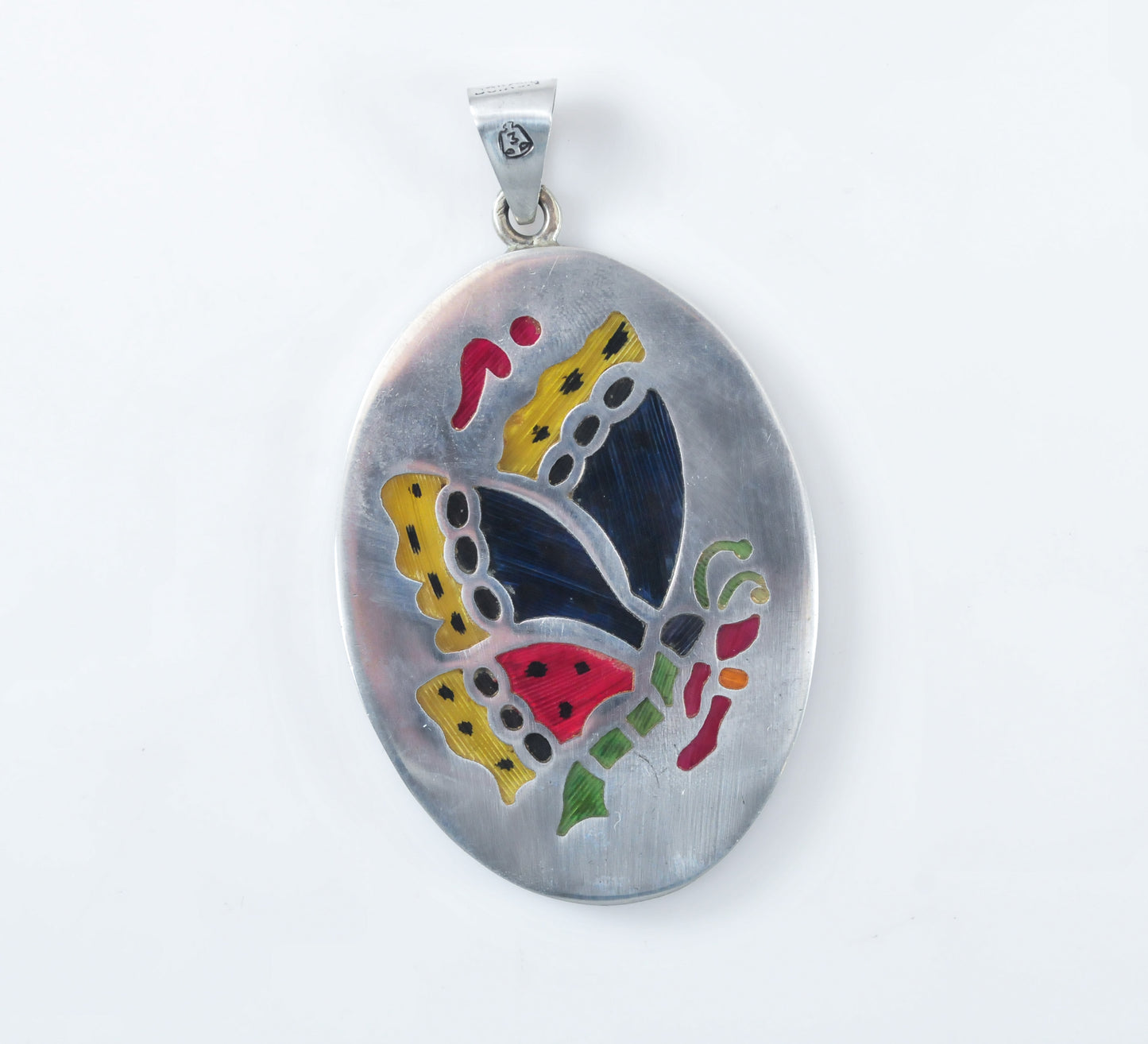 Vintage 925 Old Mexico Sterling Silver Pluma Azteca Butterfly Pendant