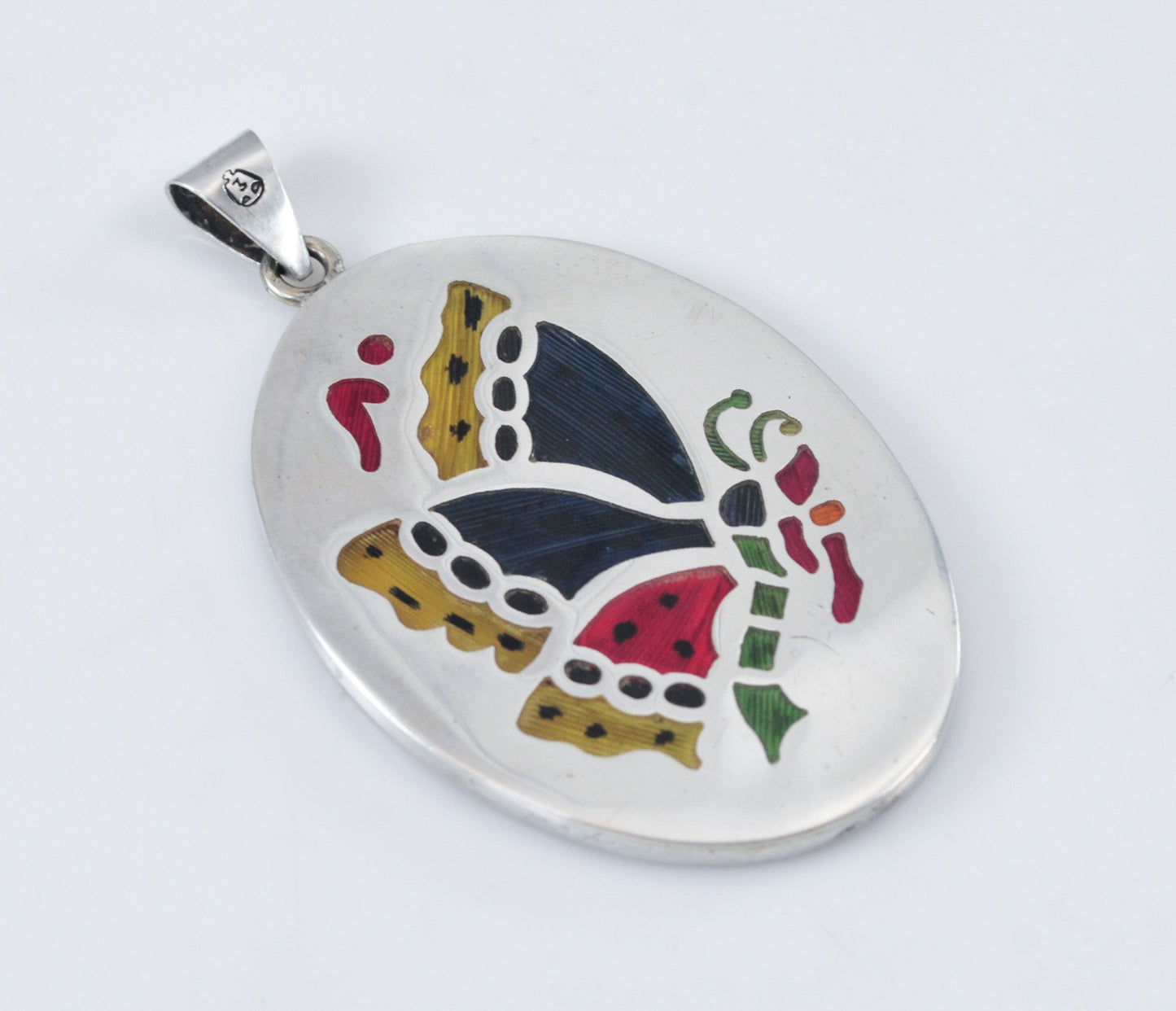 Vintage 925 Old Mexico Sterling Silver Pluma Azteca Butterfly Pendant