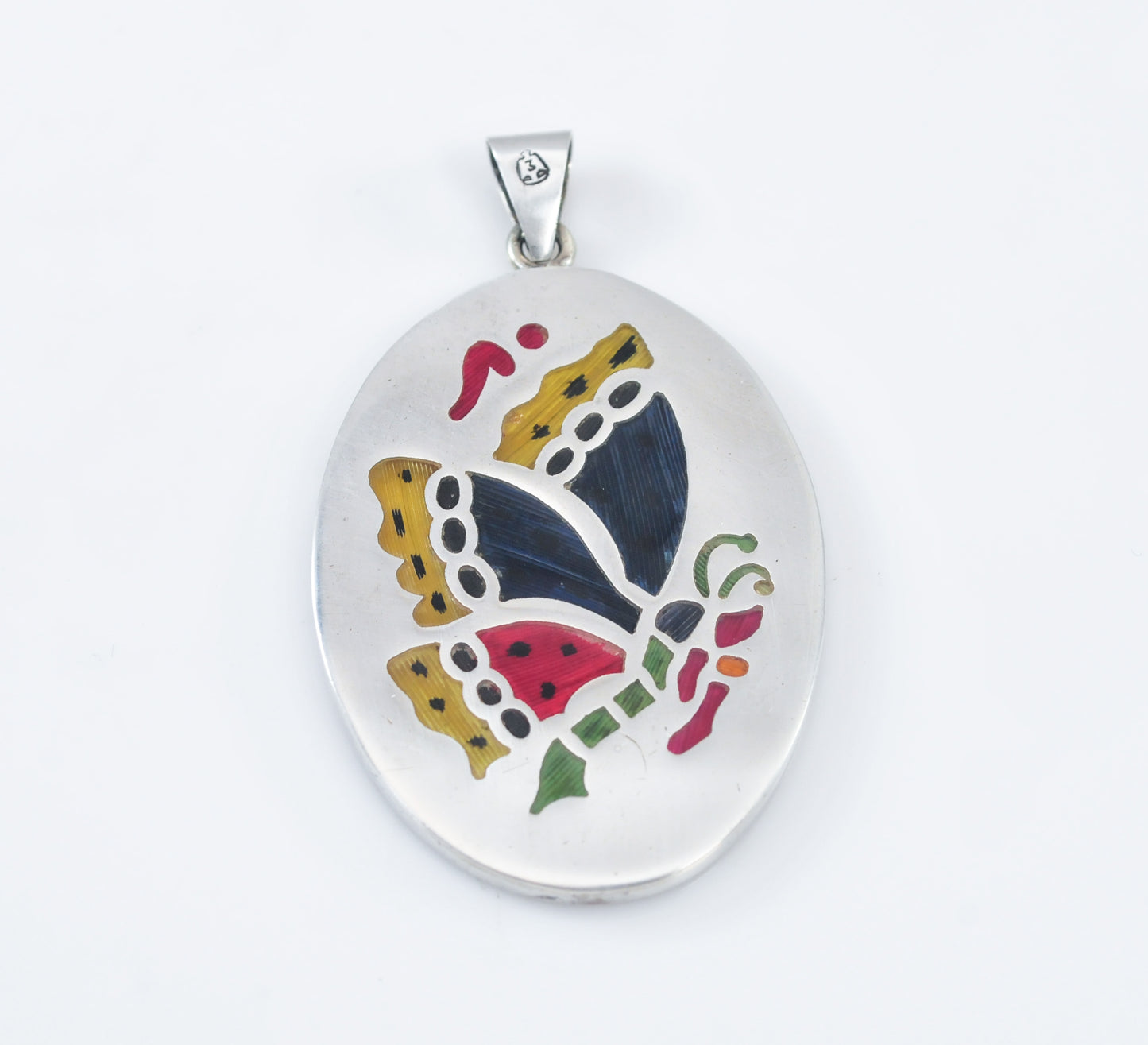 Vintage 925 Old Mexico Sterling Silver Pluma Azteca Butterfly Pendant