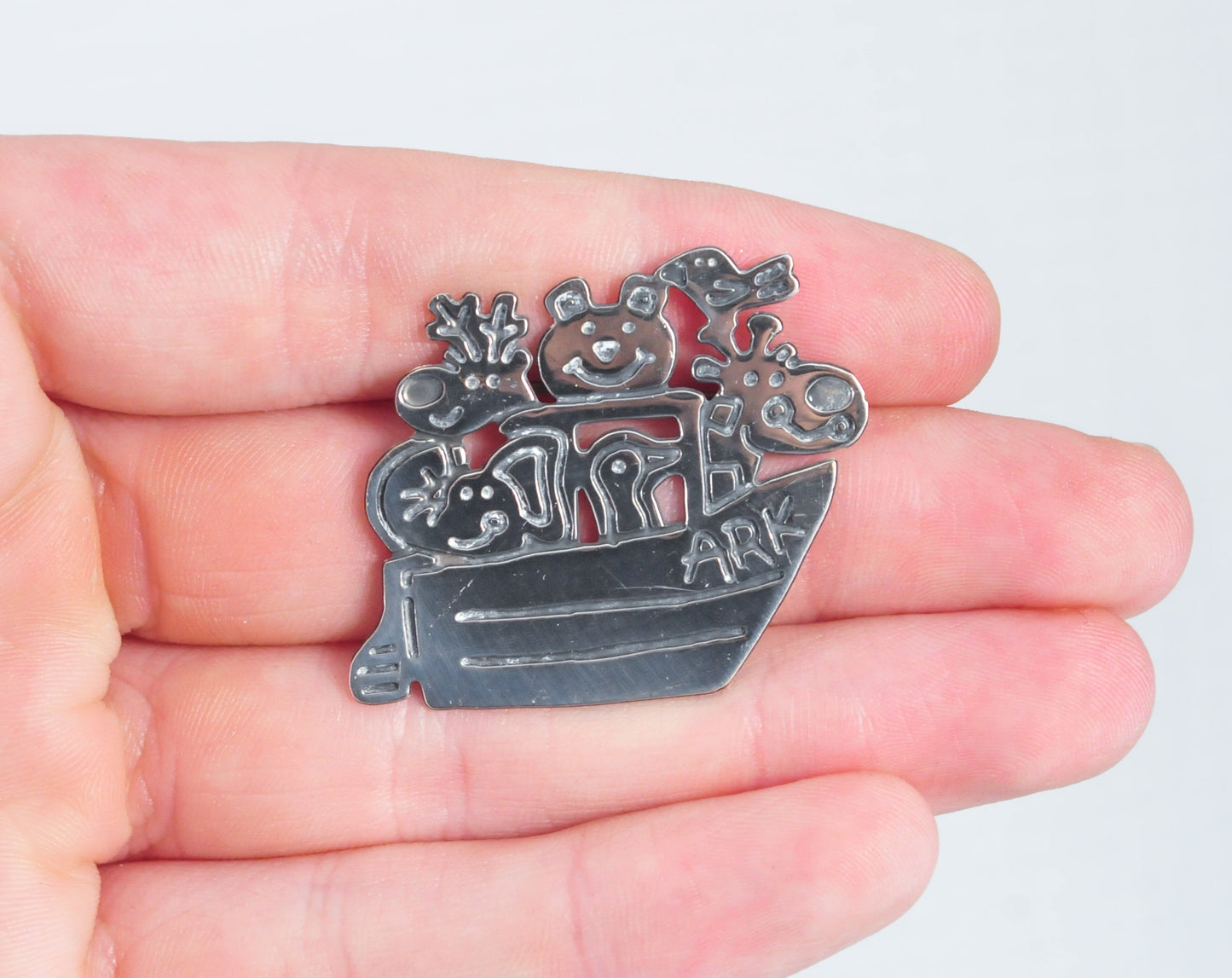 Noah's Ark Sterling Silver Animal Brooch