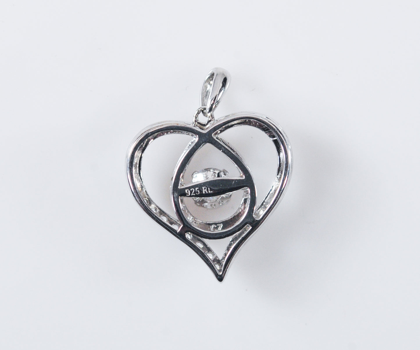Sterling Silver Dancing CZ Heart Pendant