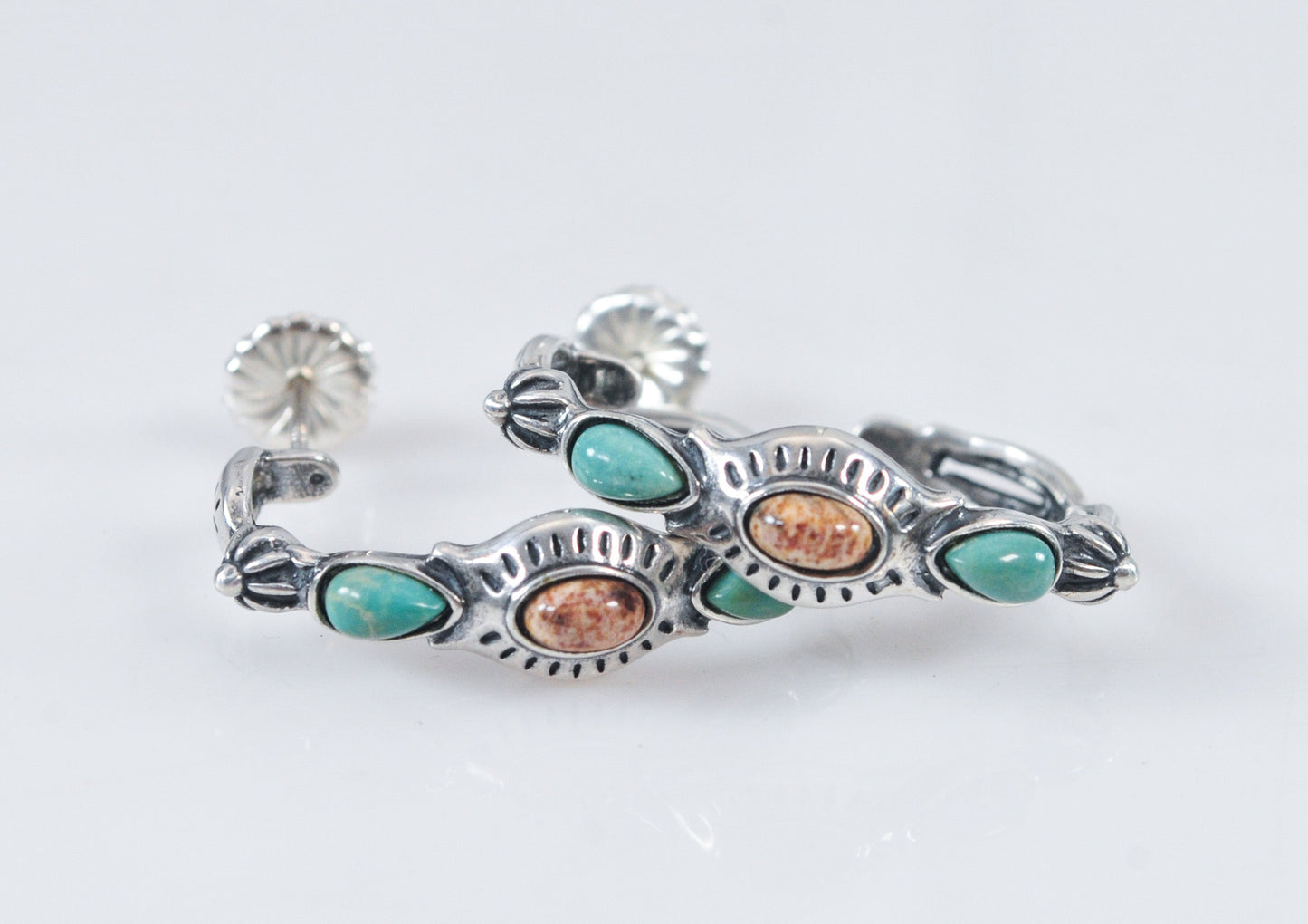 Carolyn Pollack Relios Sterling Silver Half Hoop Earrings