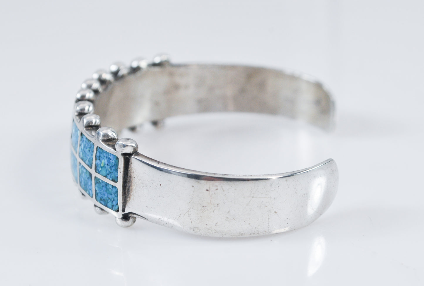 Native American Turquoise Chip Inlay Cuff Bracelet