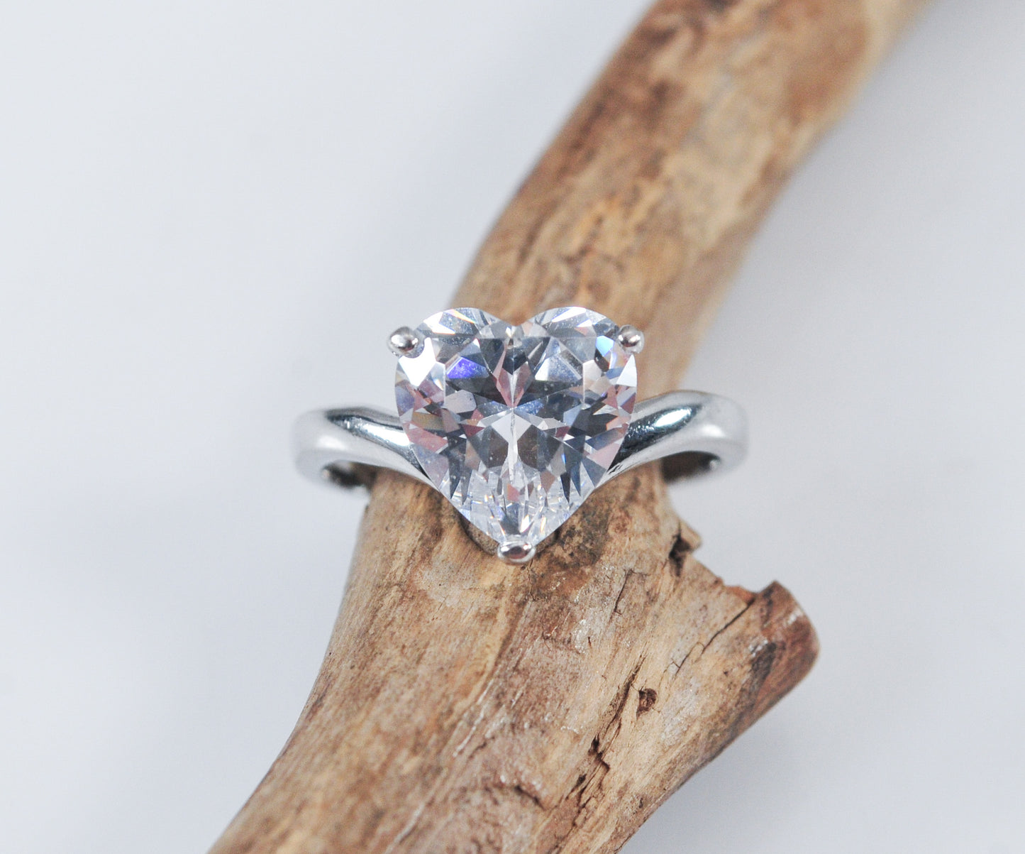 Sterling Silver 925 CZ Heart Ring