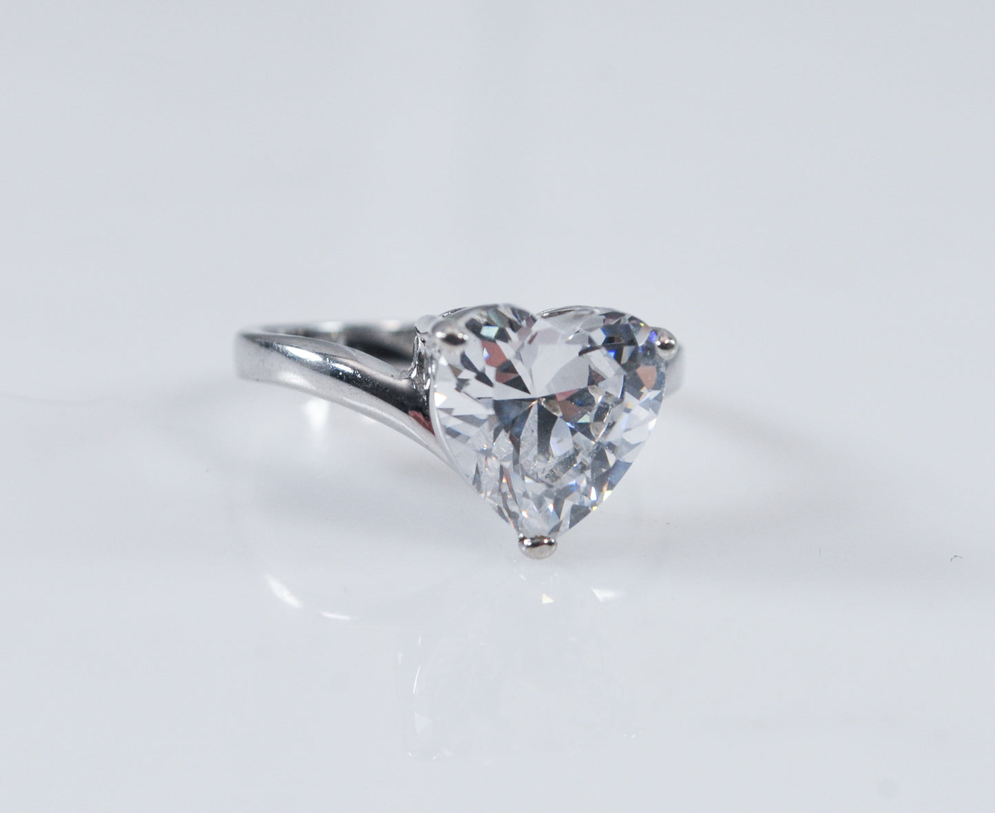 Sterling Silver 925 CZ Heart Ring