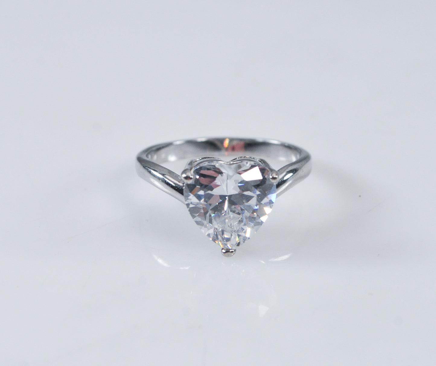 Sterling Silver 925 CZ Heart Ring