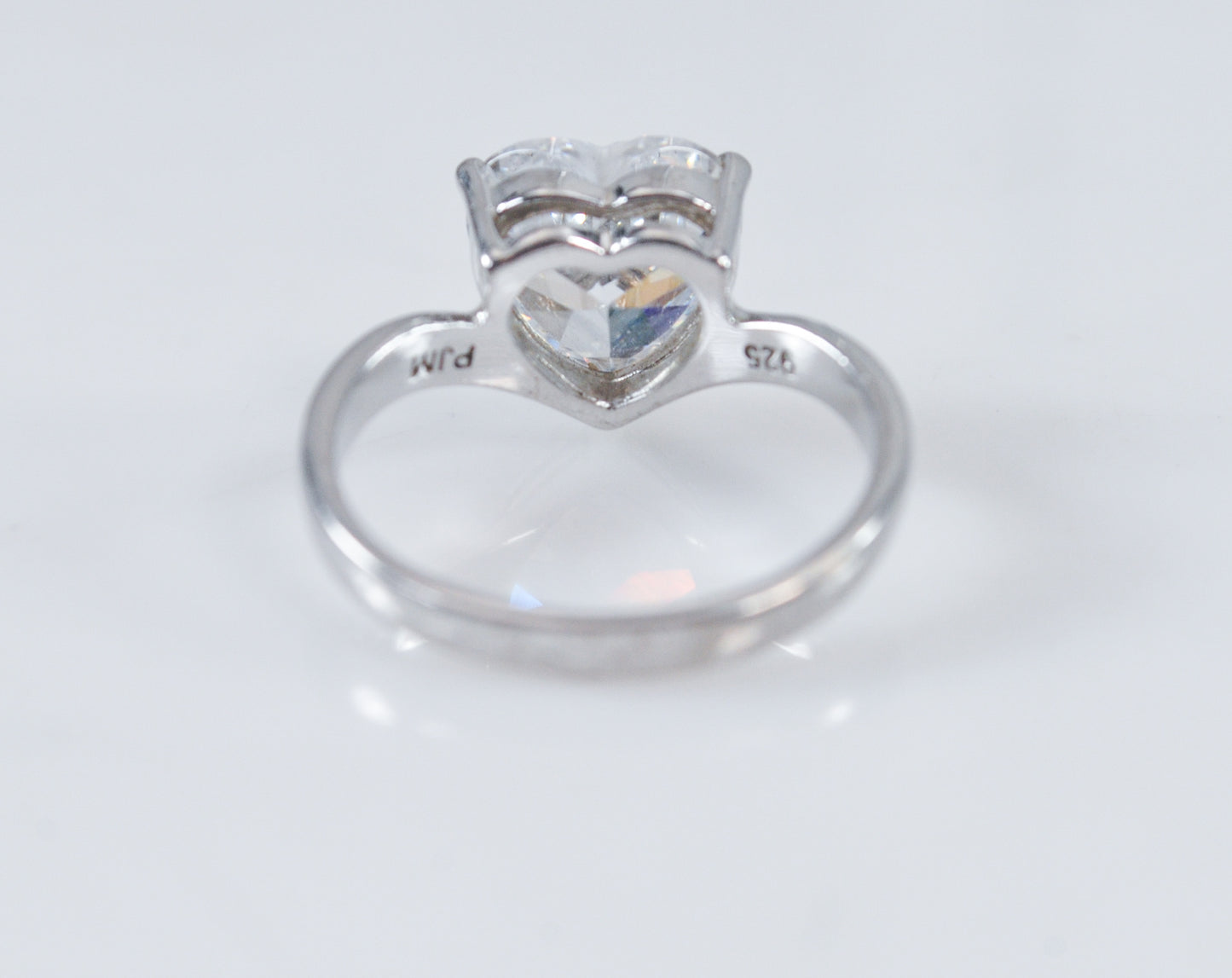 Sterling Silver 925 CZ Heart Ring