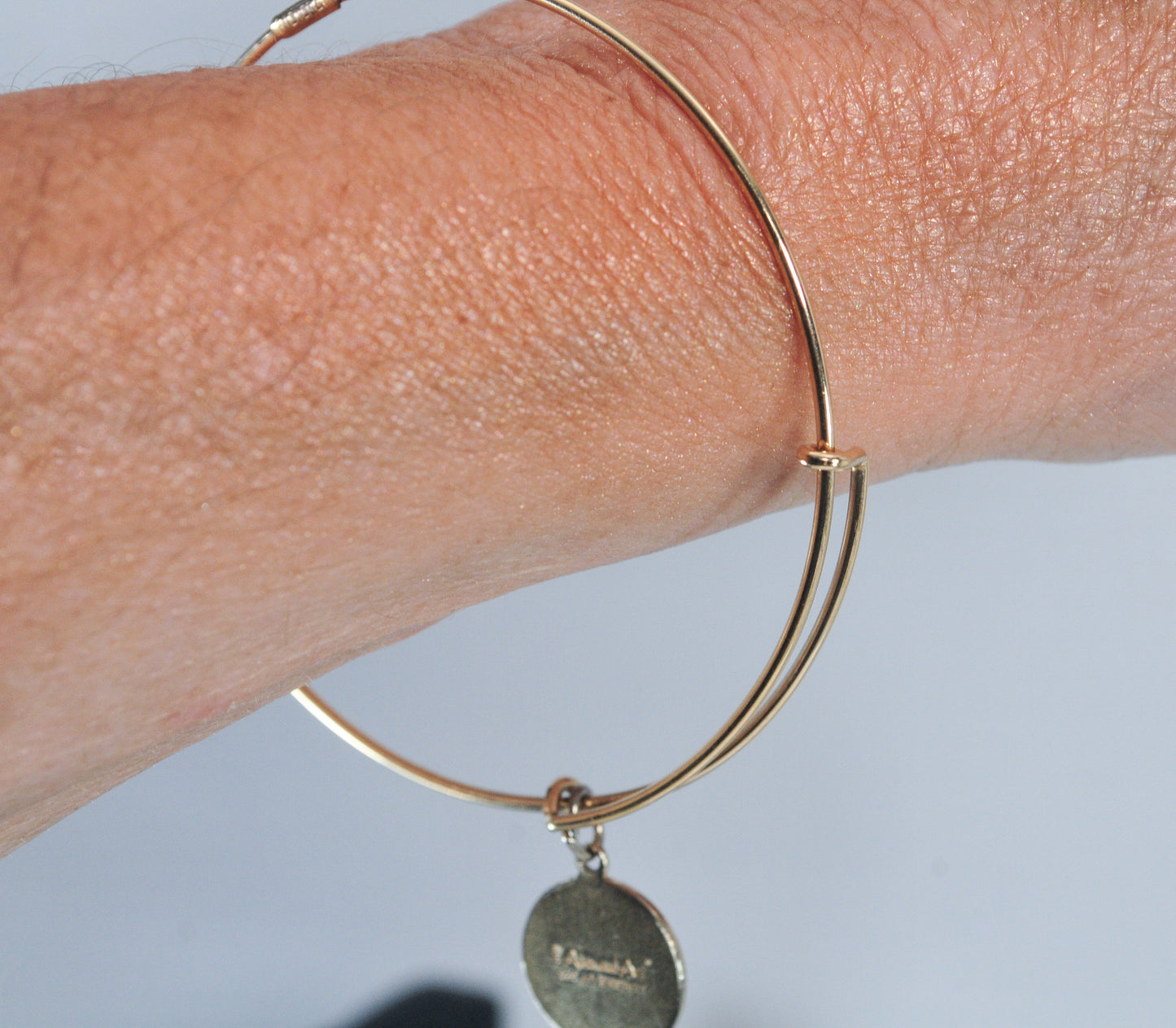 Alex and Ani Gold Filled Bangle Bracelet with 925 Guradian Angel Charm