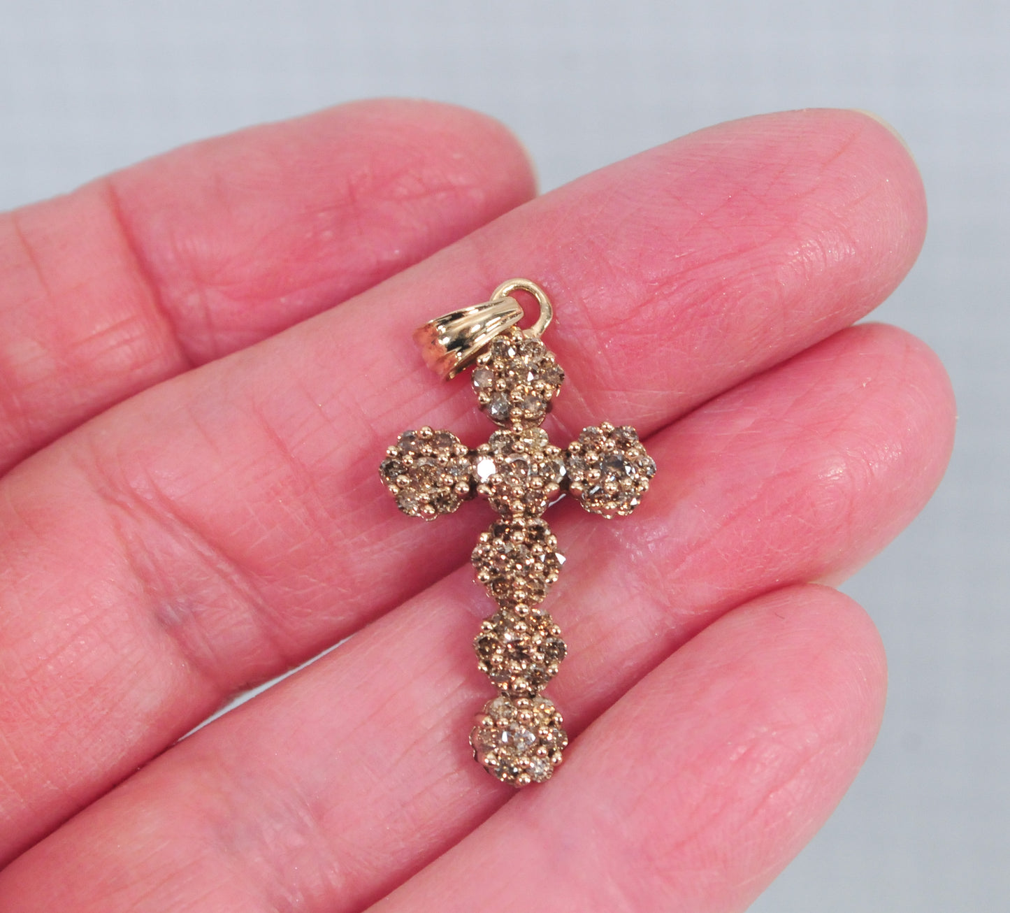 10K Gold Diamond Cross Pendant