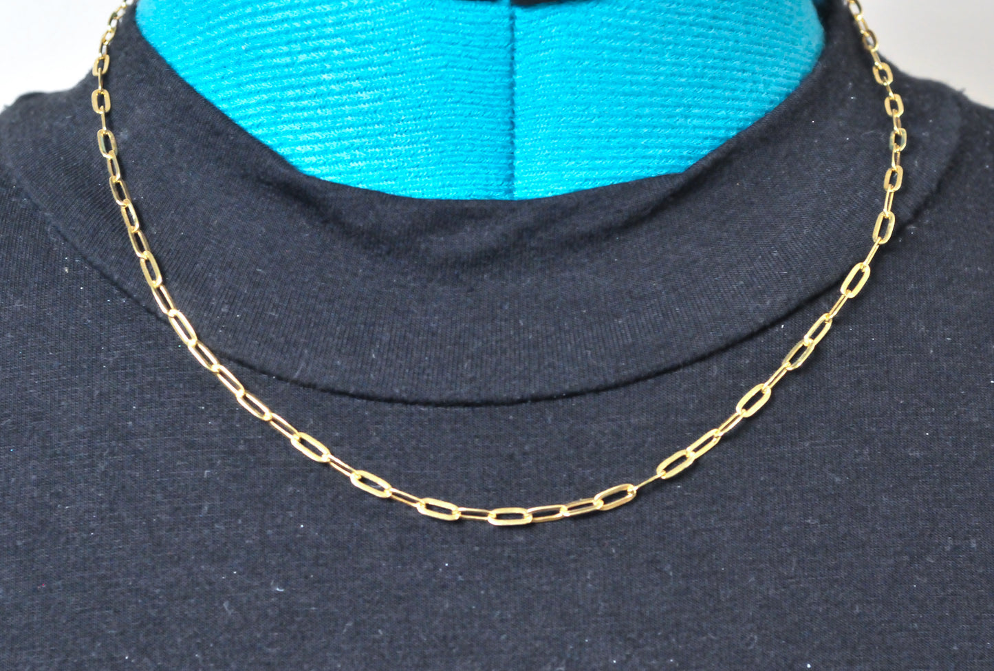 14K Gold Paperclip Necklace