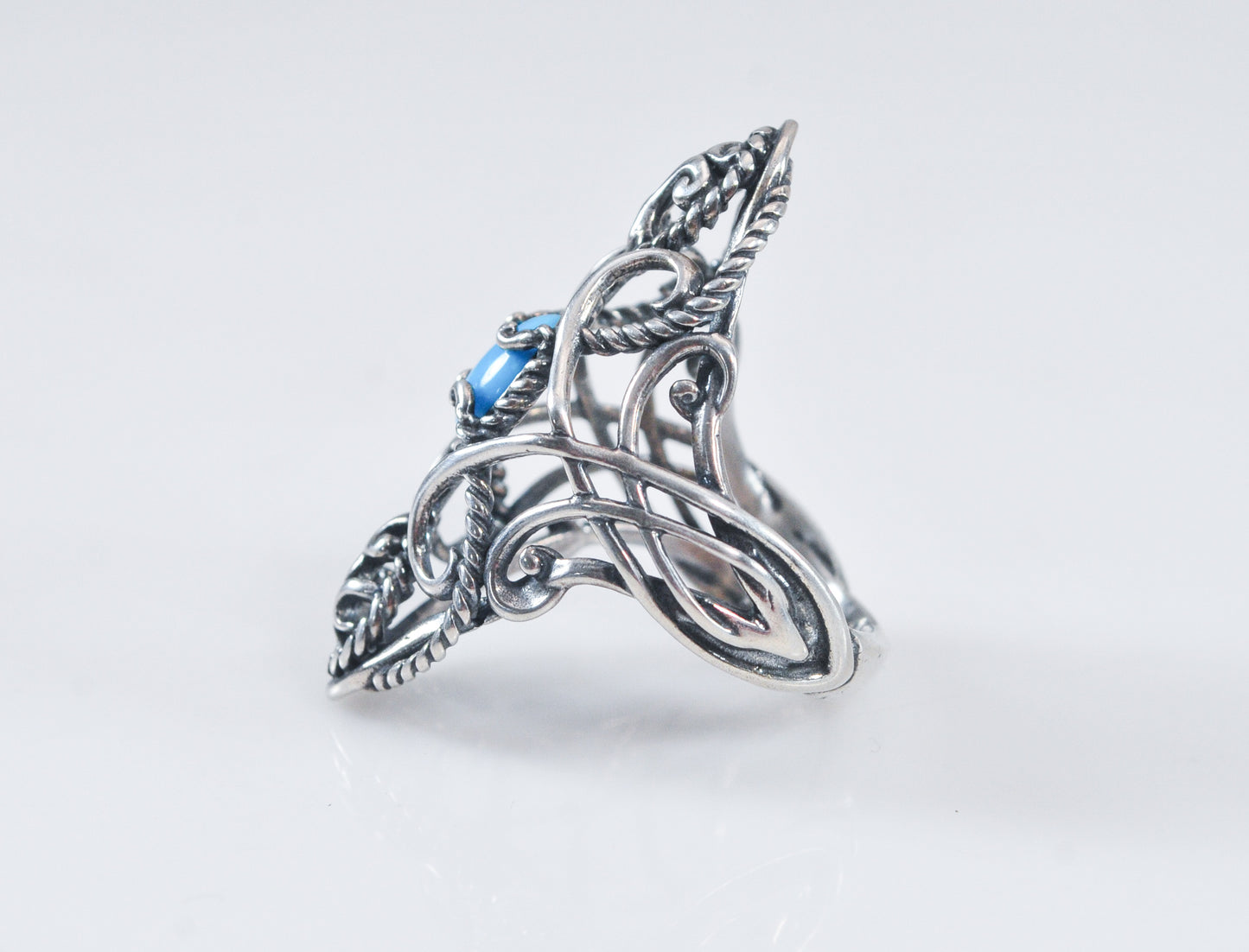 Carolyn Pollack Long Turquoise Sterling Silver Ring