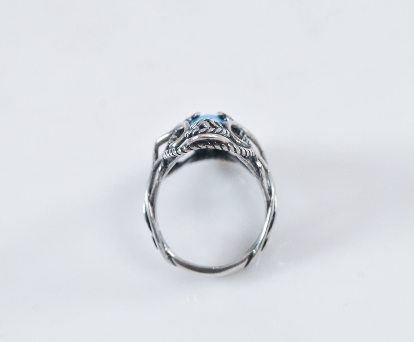 Carolyn Pollack Long Turquoise Sterling Silver Ring