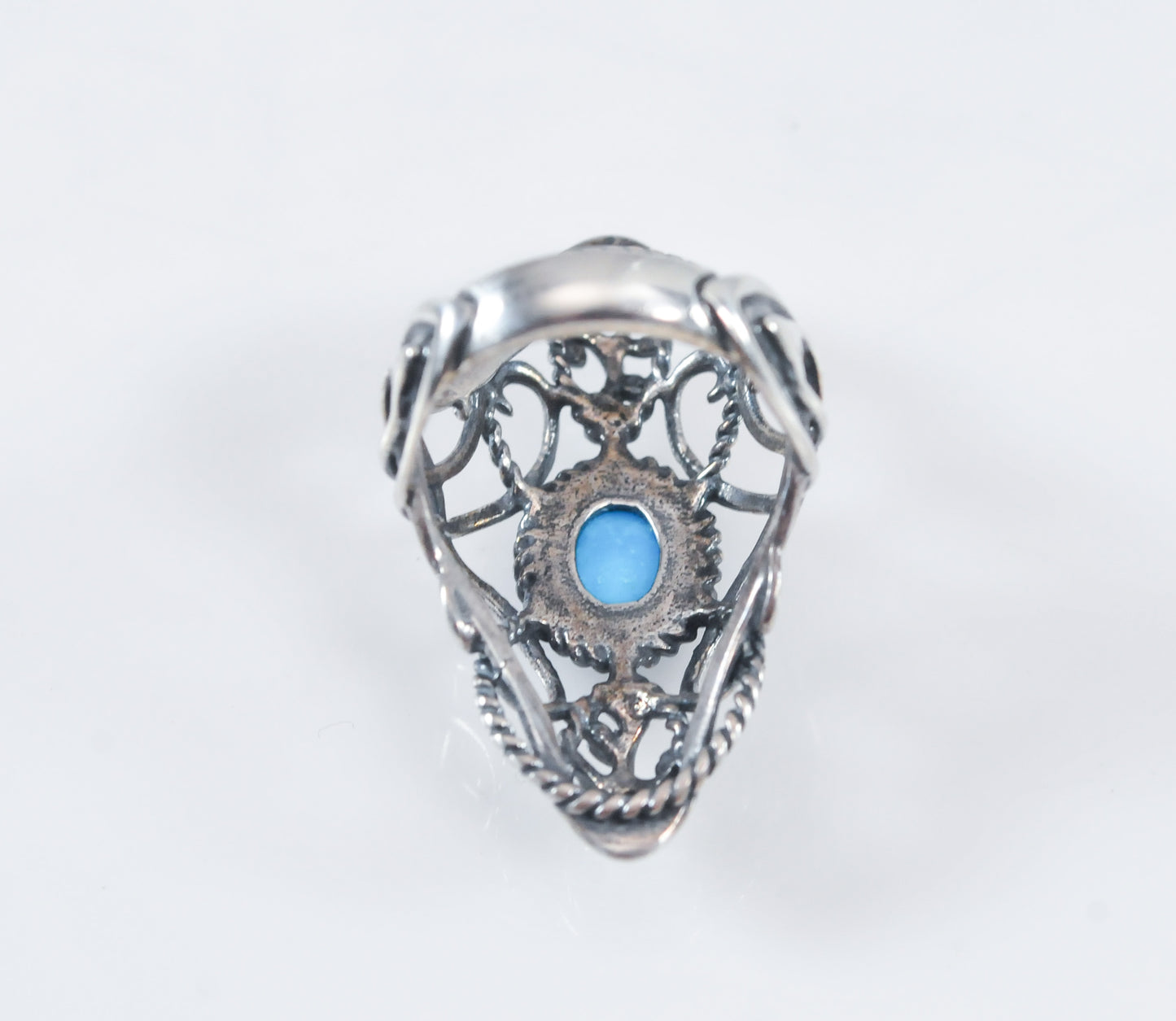 Carolyn Pollack Long Turquoise Sterling Silver Ring