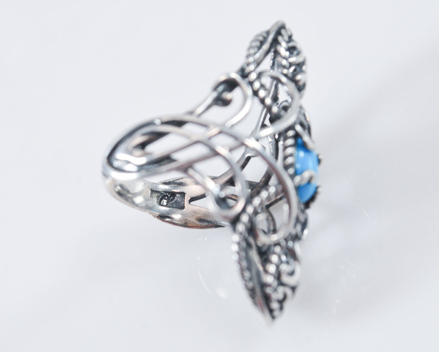 Carolyn Pollack Long Turquoise Sterling Silver Ring