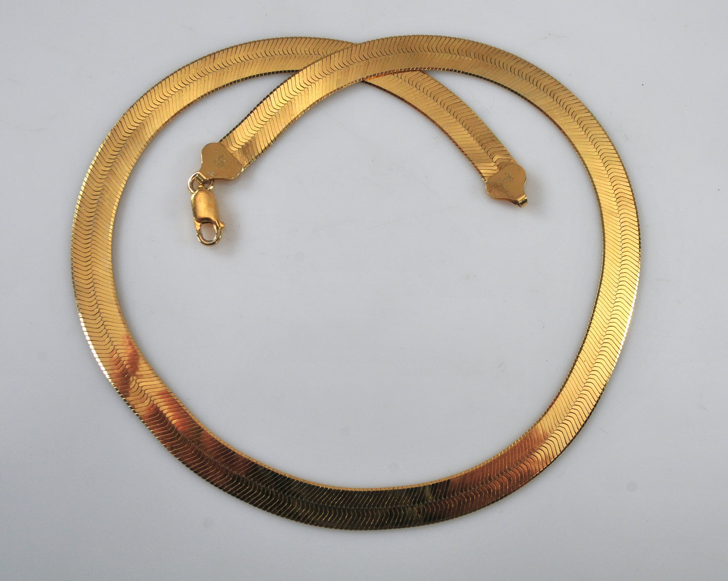 Milor 925 Italy Gold over Sterling Silver Herringbone Necklace