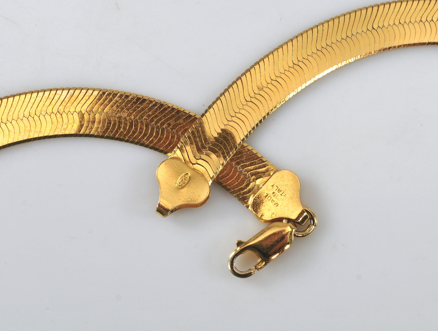 Milor 925 Italy Gold over Sterling Silver Herringbone Necklace