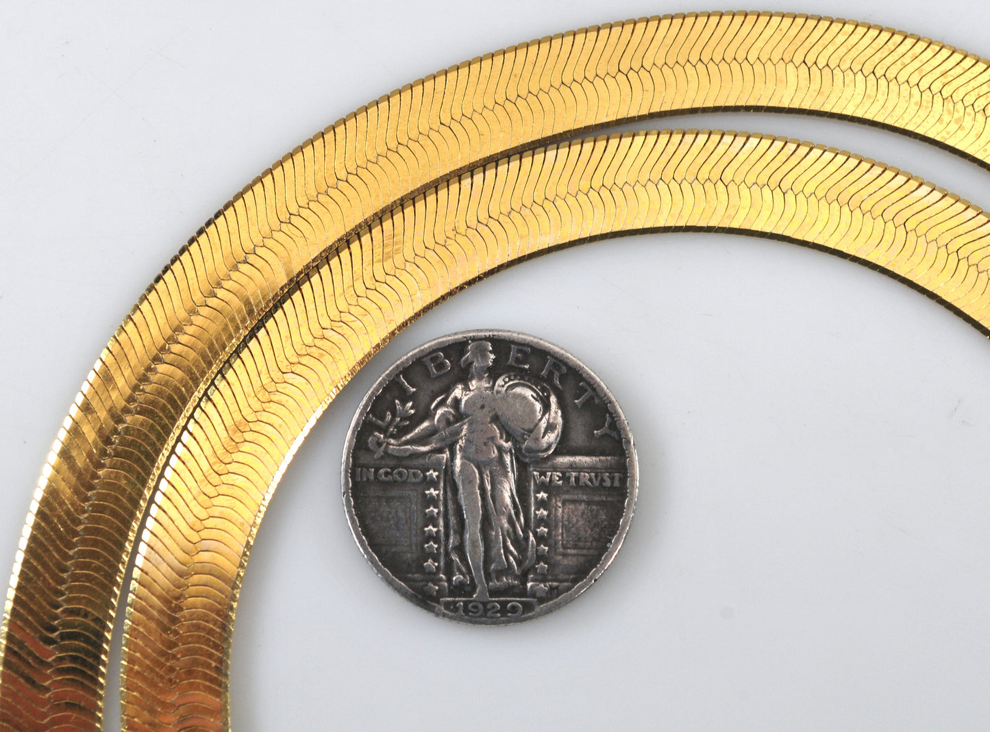 Milor 925 Italy Gold over Sterling Silver Herringbone Necklace