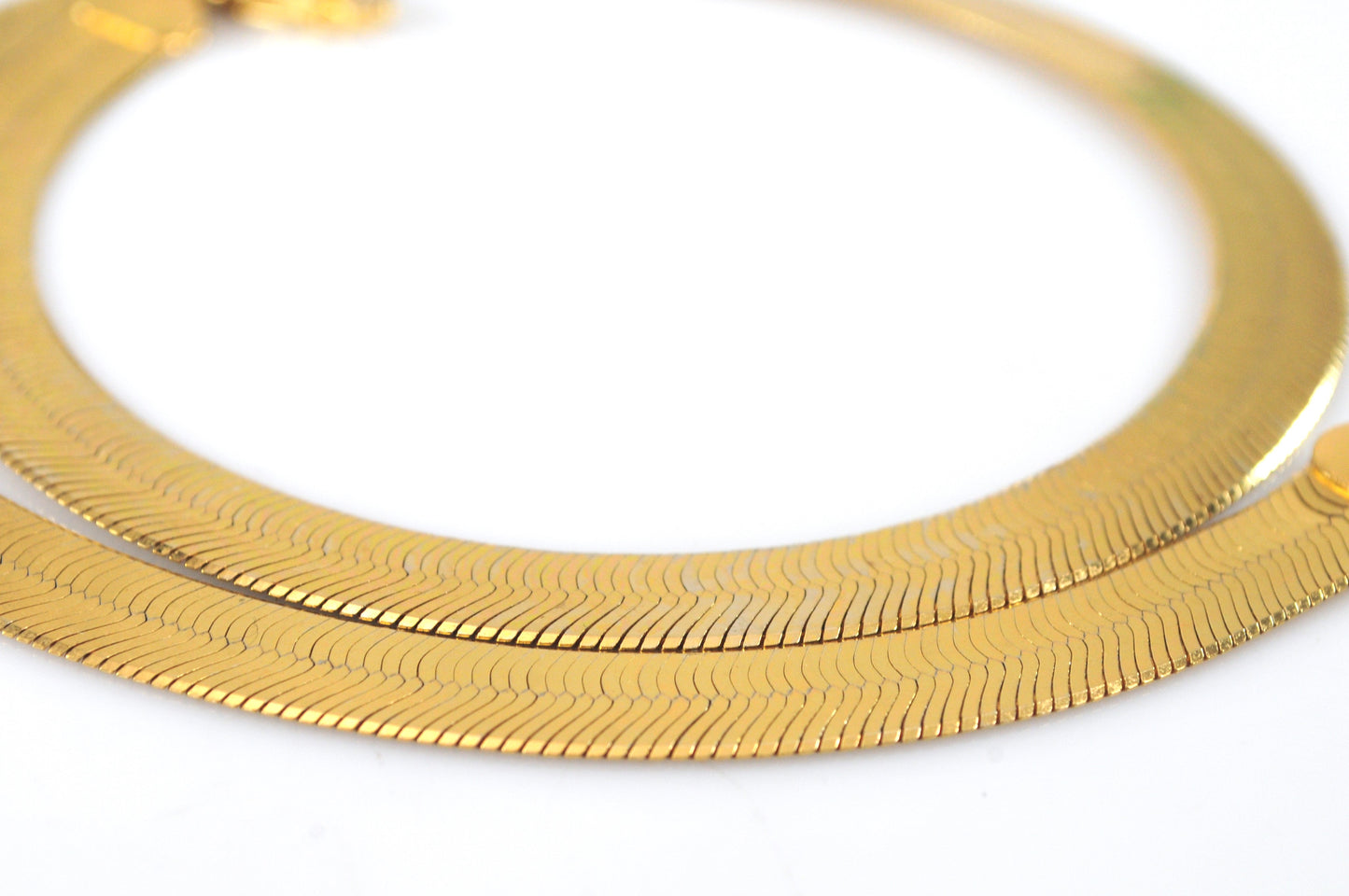 Milor 925 Italy Gold over Sterling Silver Herringbone Necklace