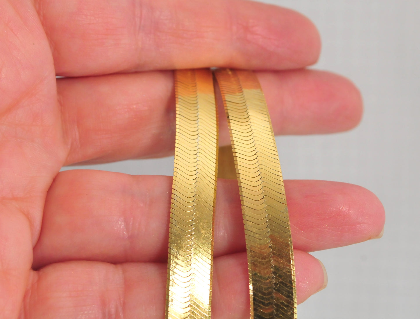 Milor 925 Italy Gold over Sterling Silver Herringbone Necklace