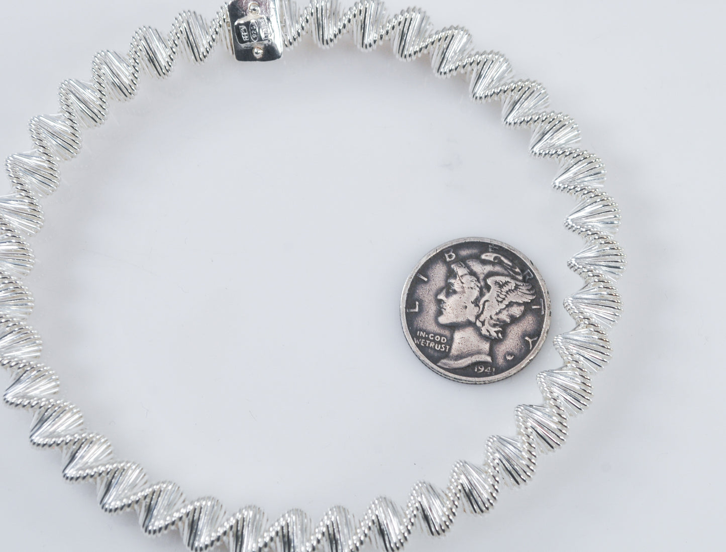 Designer Sterling Silver Expandable Spiral Bracelet