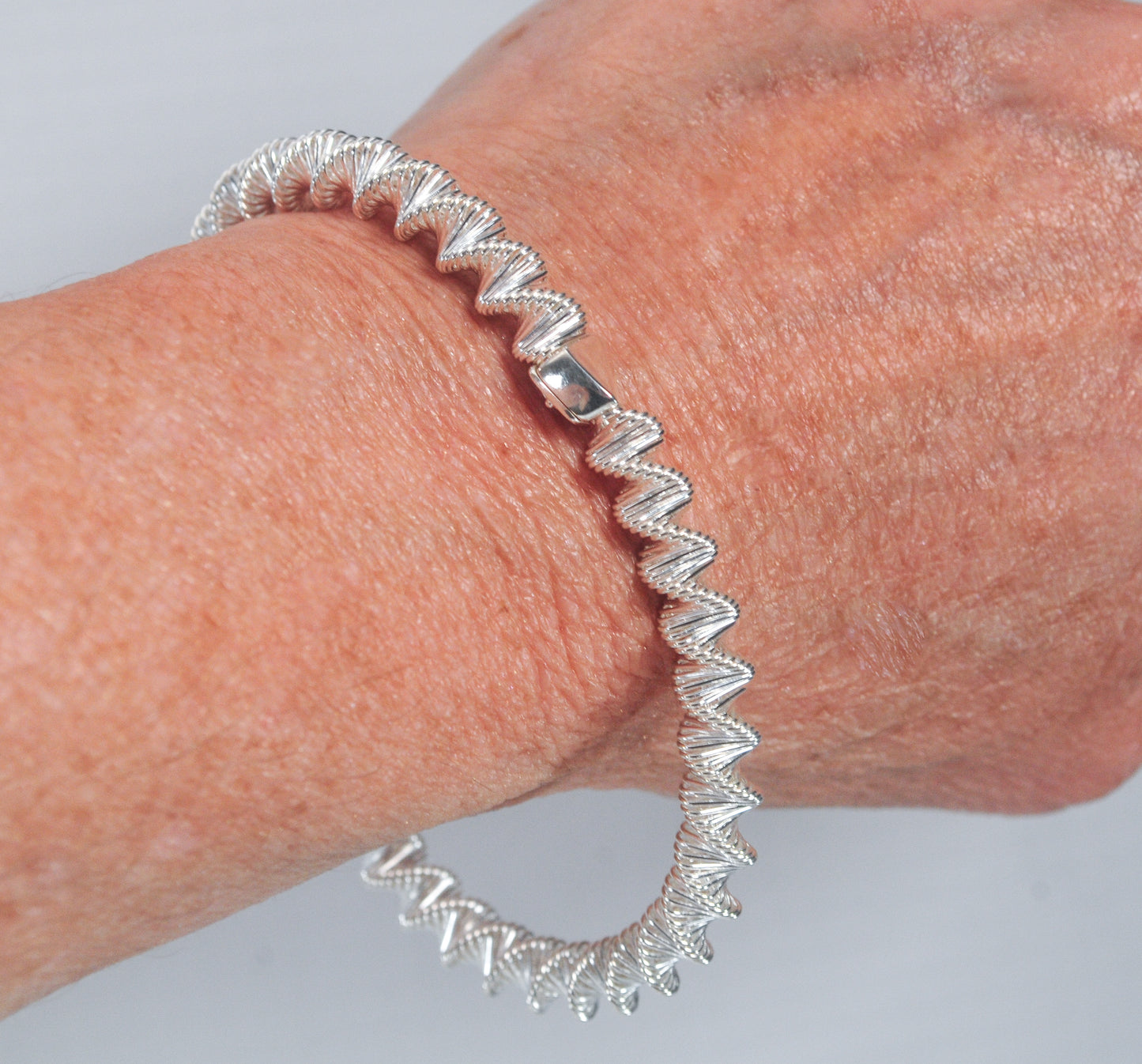 Designer Sterling Silver Expandable Spiral Bracelet
