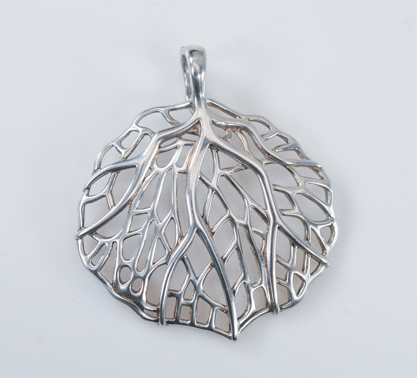 Sterling Silver Fan Coral Enhancer Pendant