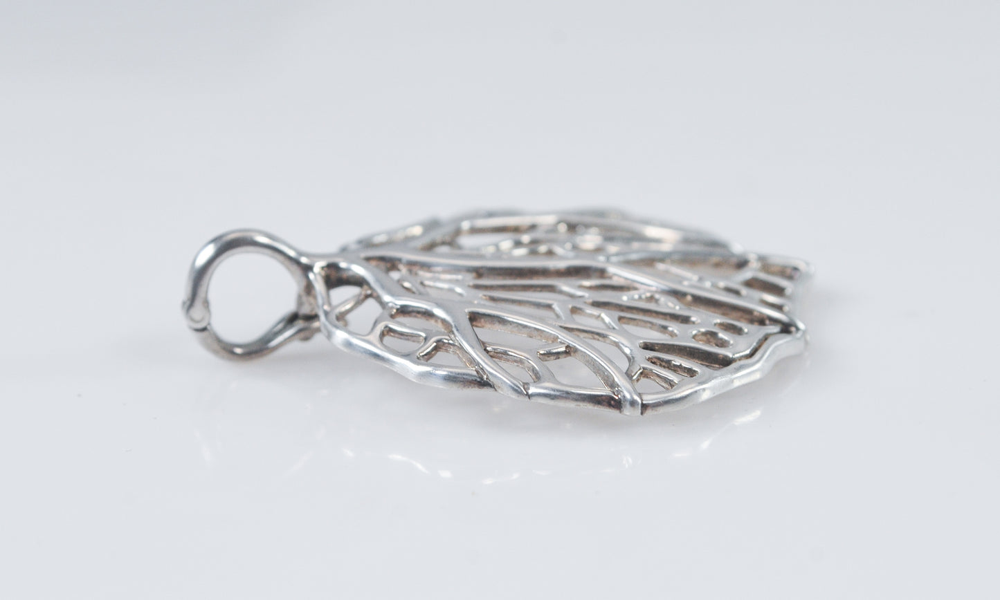 Sterling Silver Fan Coral Enhancer Pendant