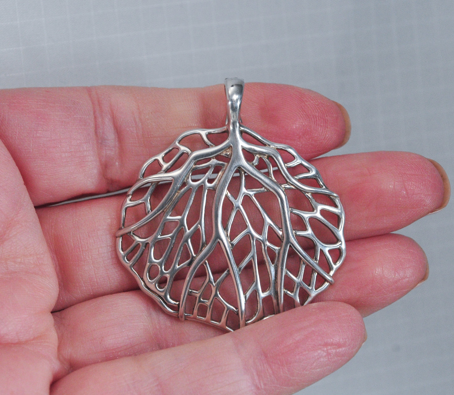 Sterling Silver Fan Coral Enhancer Pendant
