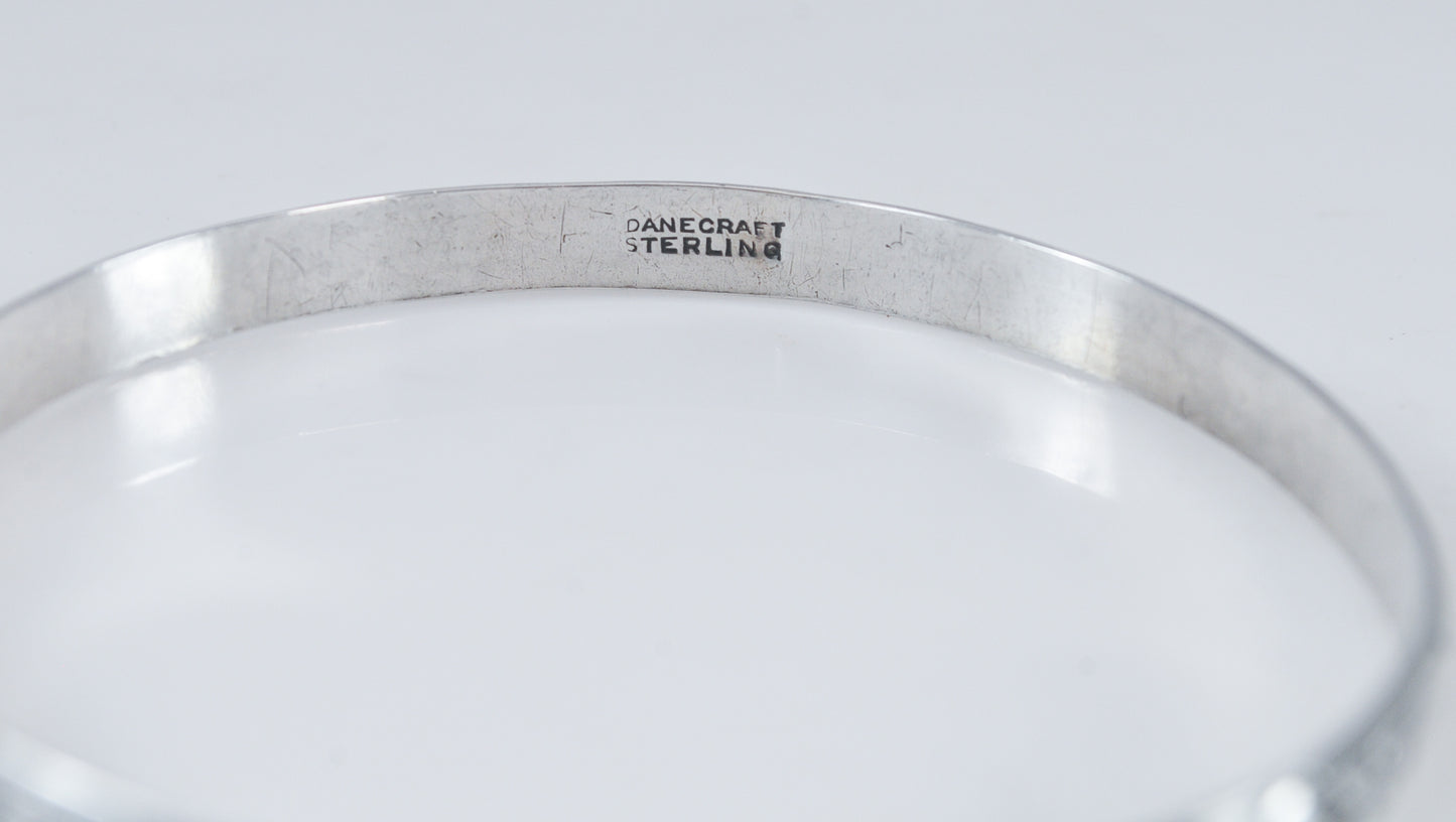 Vintage Sterling Silver Danecraft Heart Bangle Bracelet