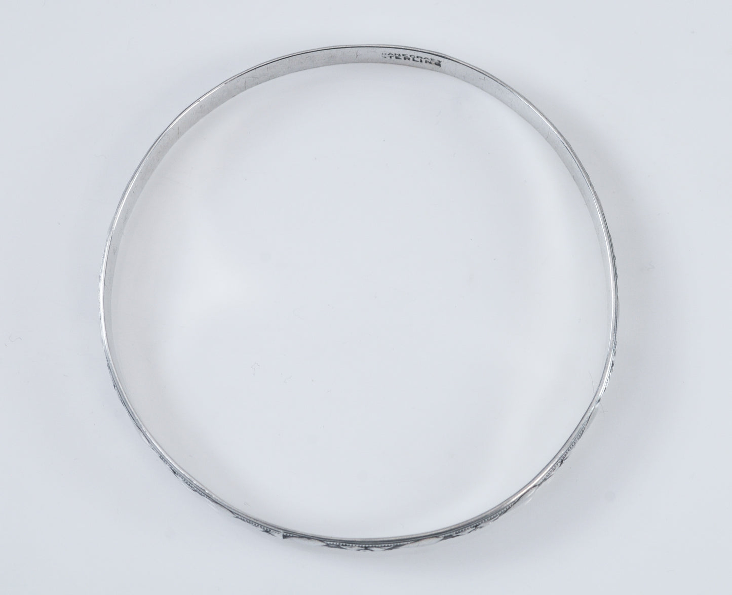 Vintage Sterling Silver Danecraft Heart Bangle Bracelet