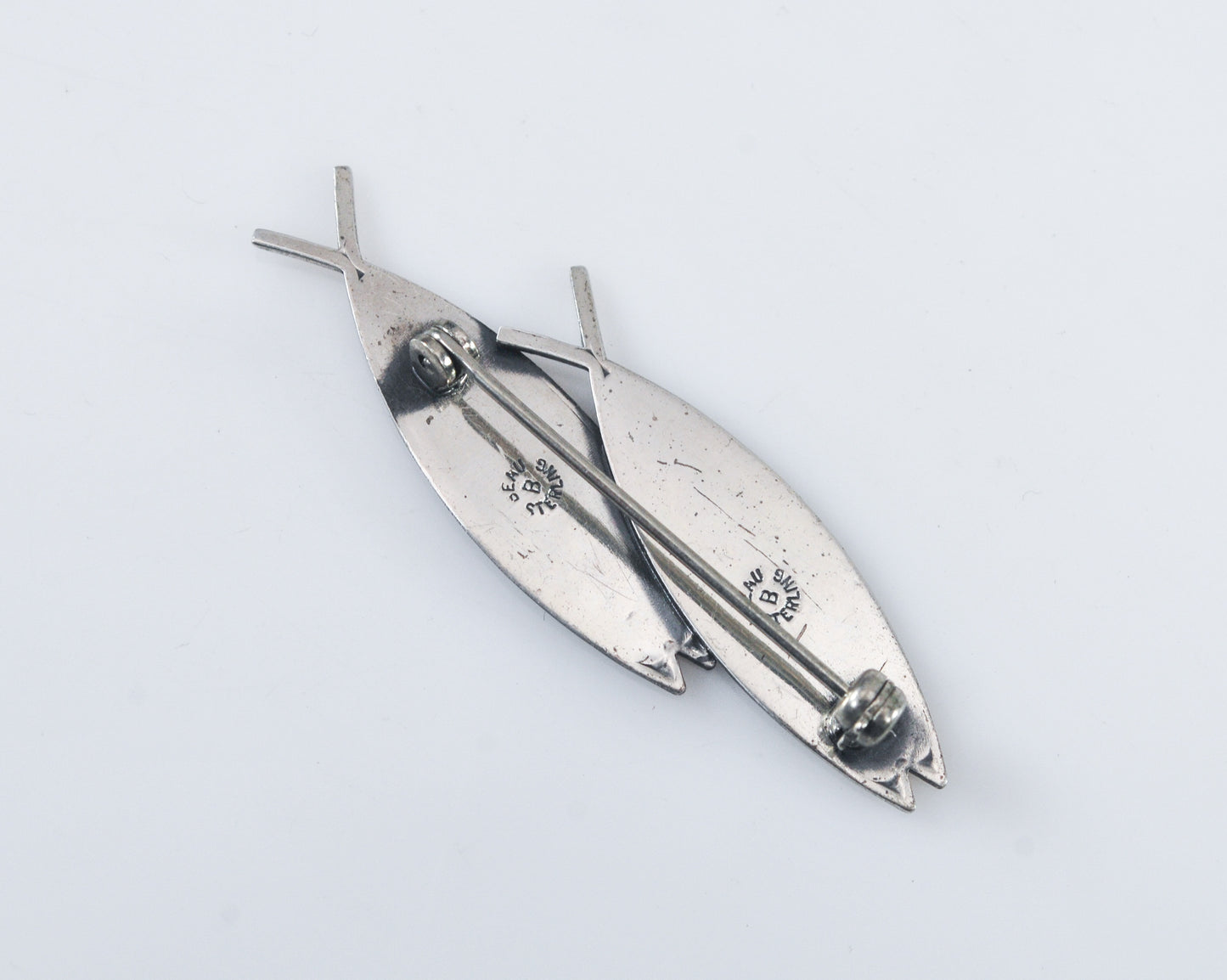 Beau Sterling Silver Ichthys Fish Brooch