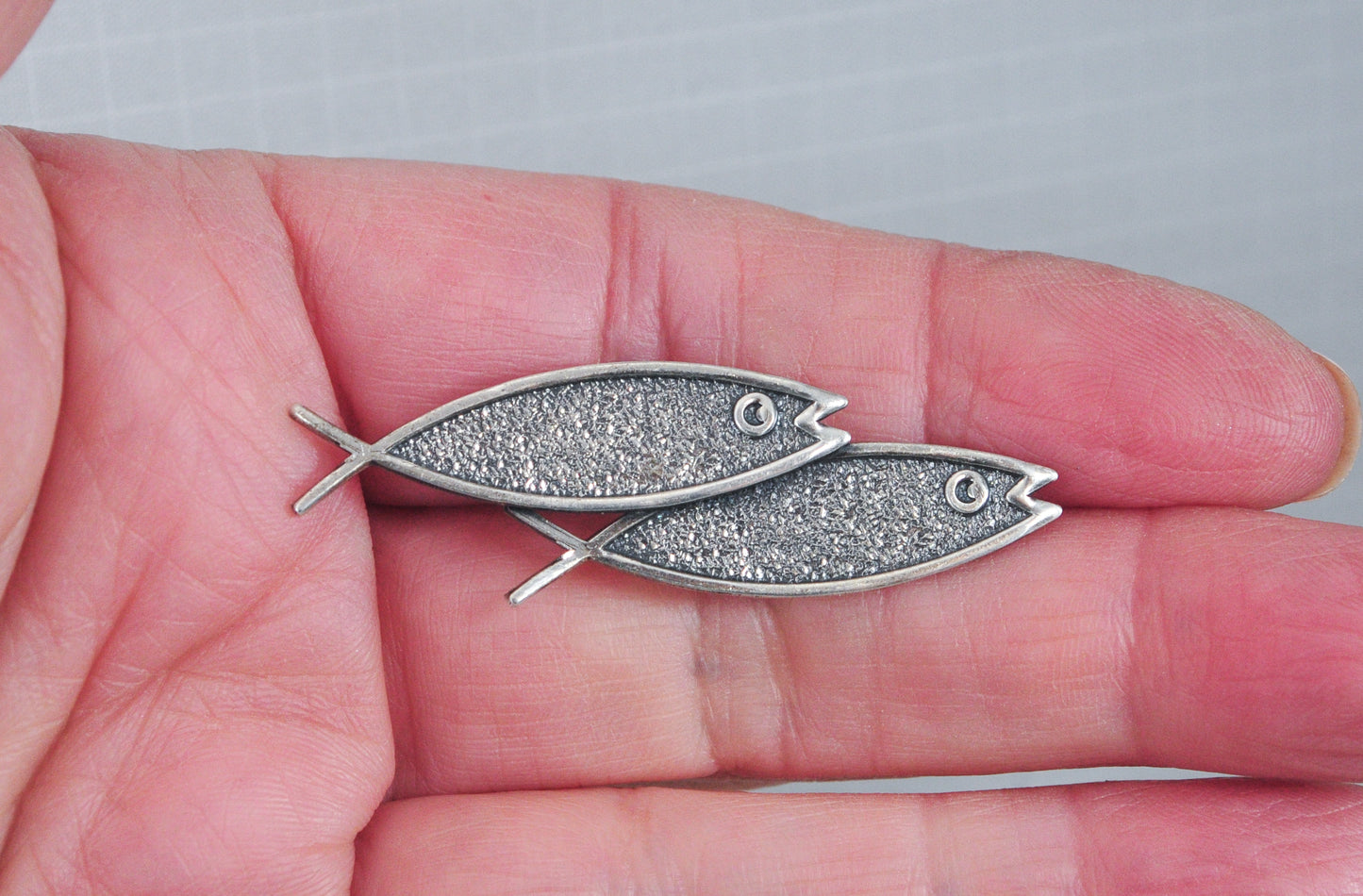 Beau Sterling Silver Ichthys Fish Brooch