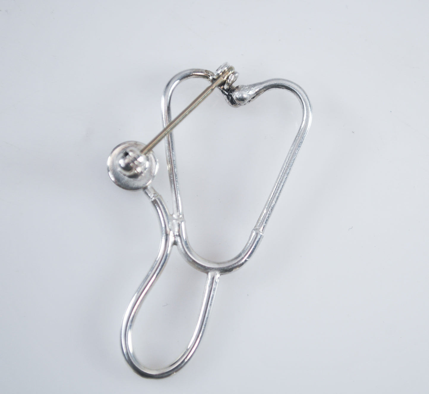 Sterling Silver Stethoscope Brooch