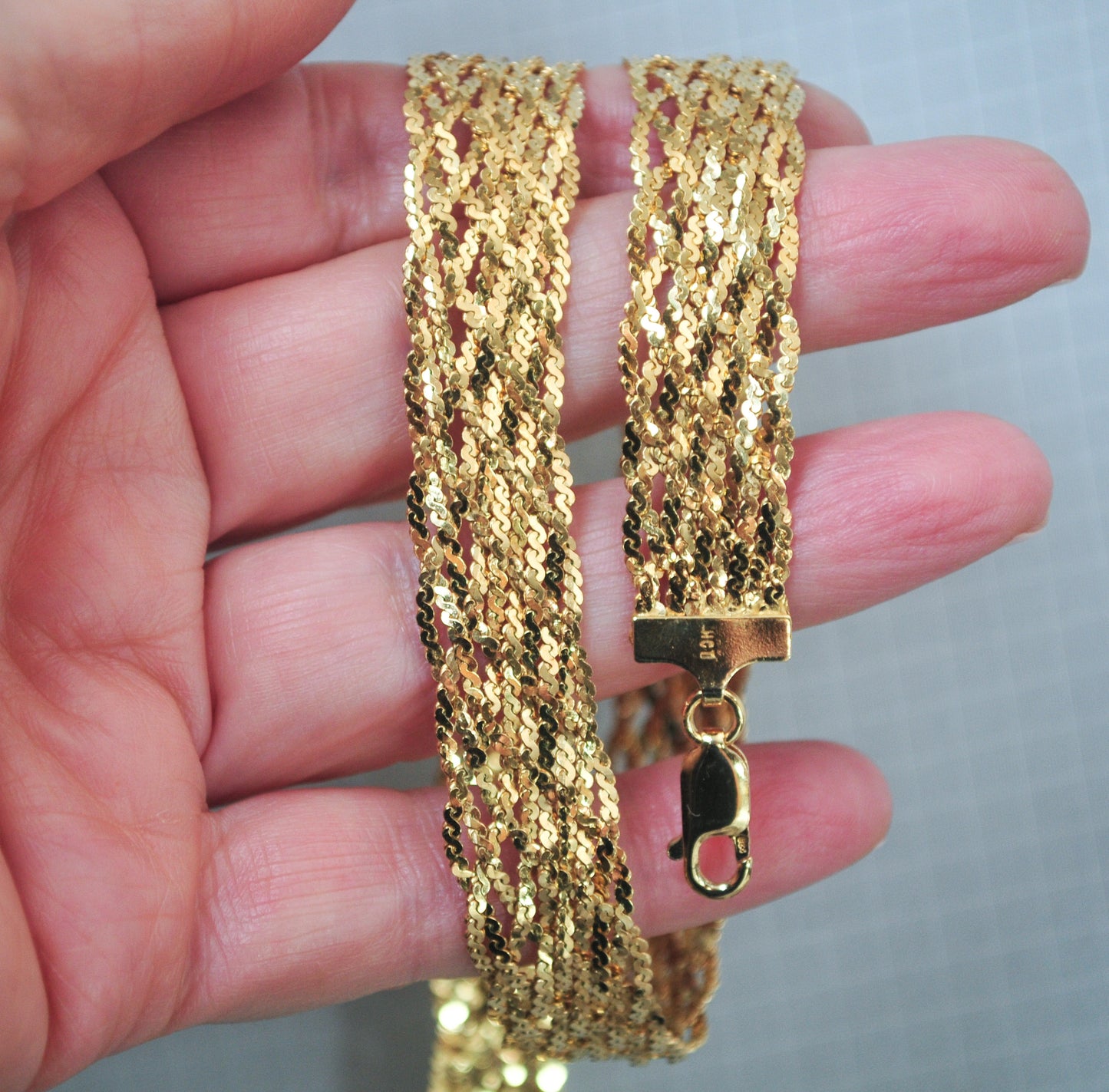 925 Italy Gold over Sterling Silver Braided Necklace