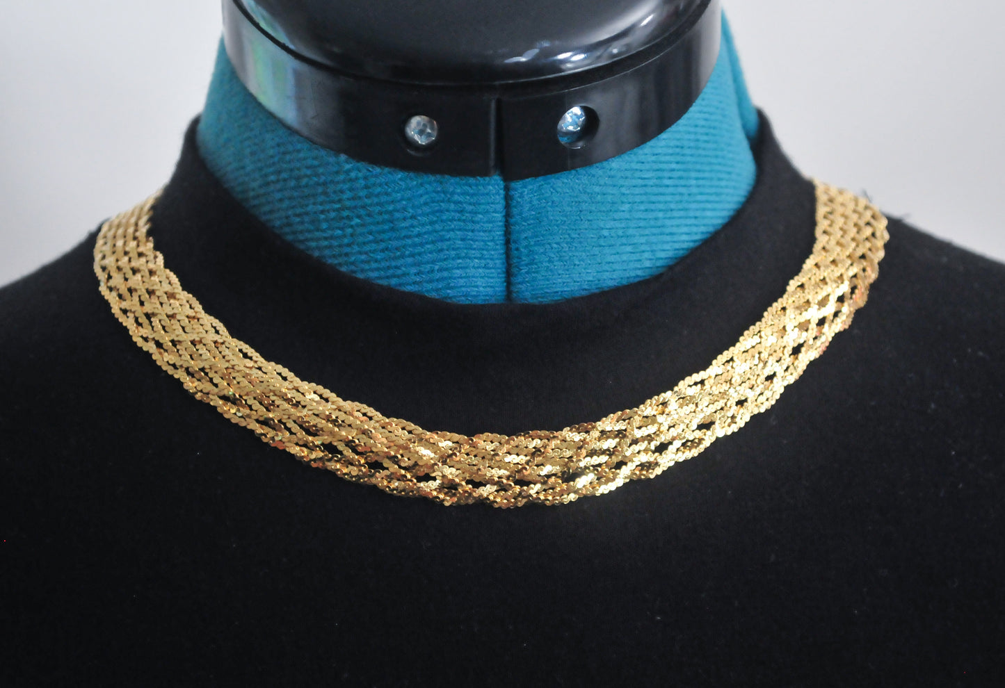 925 Italy Gold over Sterling Silver Braided Necklace