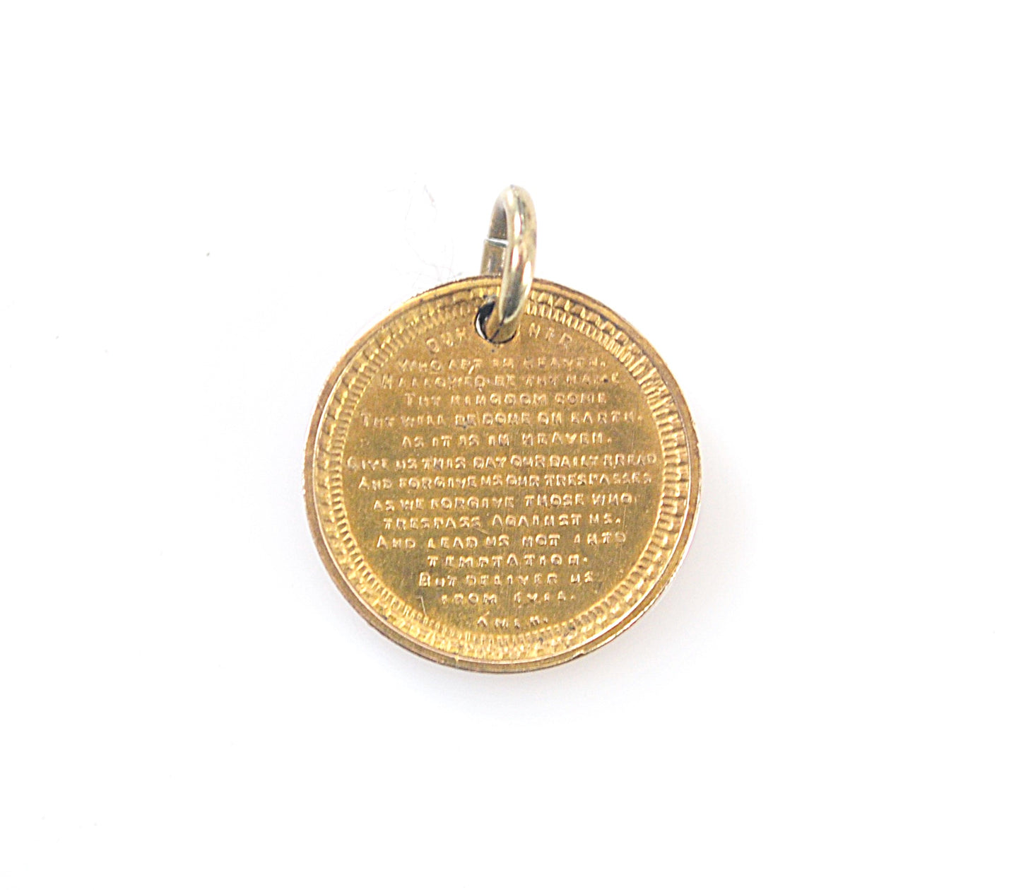 Antique Gold Filled Lord's Prayer Pendant