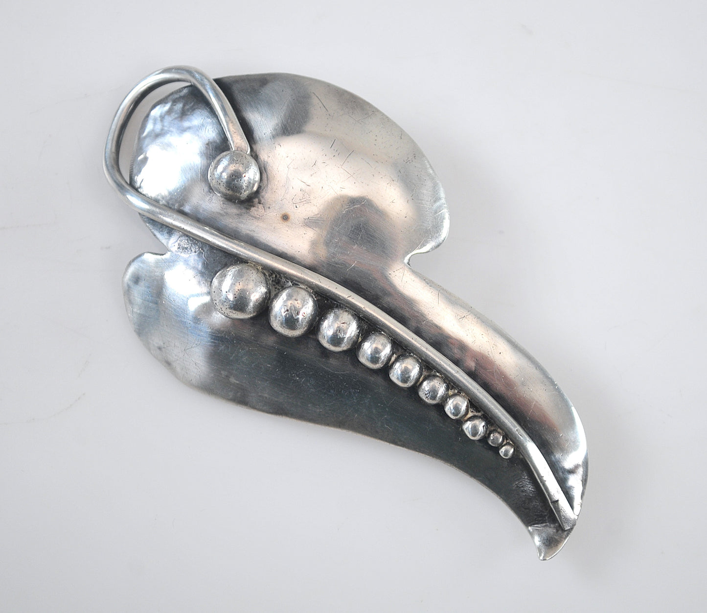 Vintage 925 Sterling Silver Leaf Brooch