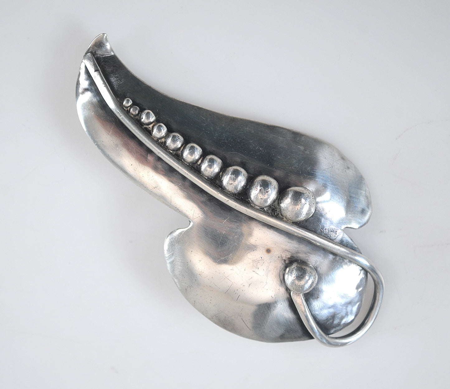 Vintage 925 Sterling Silver Leaf Brooch