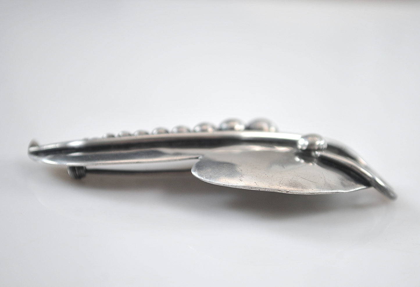 Vintage 925 Sterling Silver Leaf Brooch